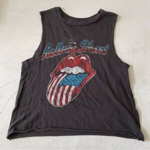 Rolling Stones Graphic Distressed Tank Top Size S